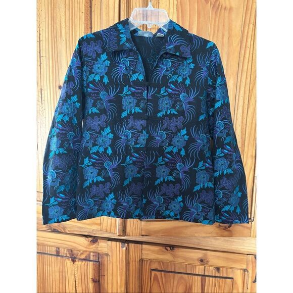 Chico's Jackets & Blazers - Chico’s Silk and Linen Embroidered Jacket